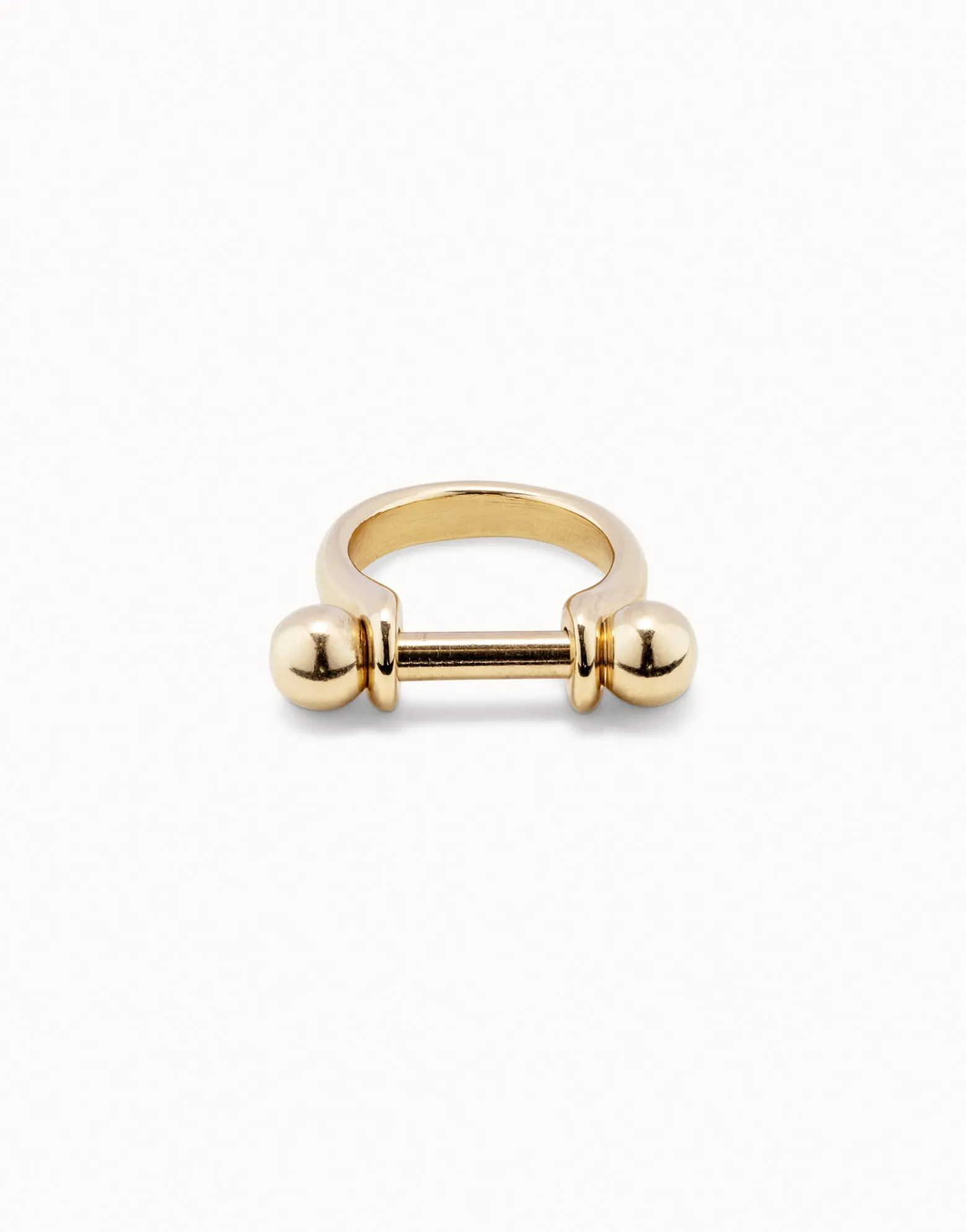 Anillo bañado en oro ancho con relieve para mujer