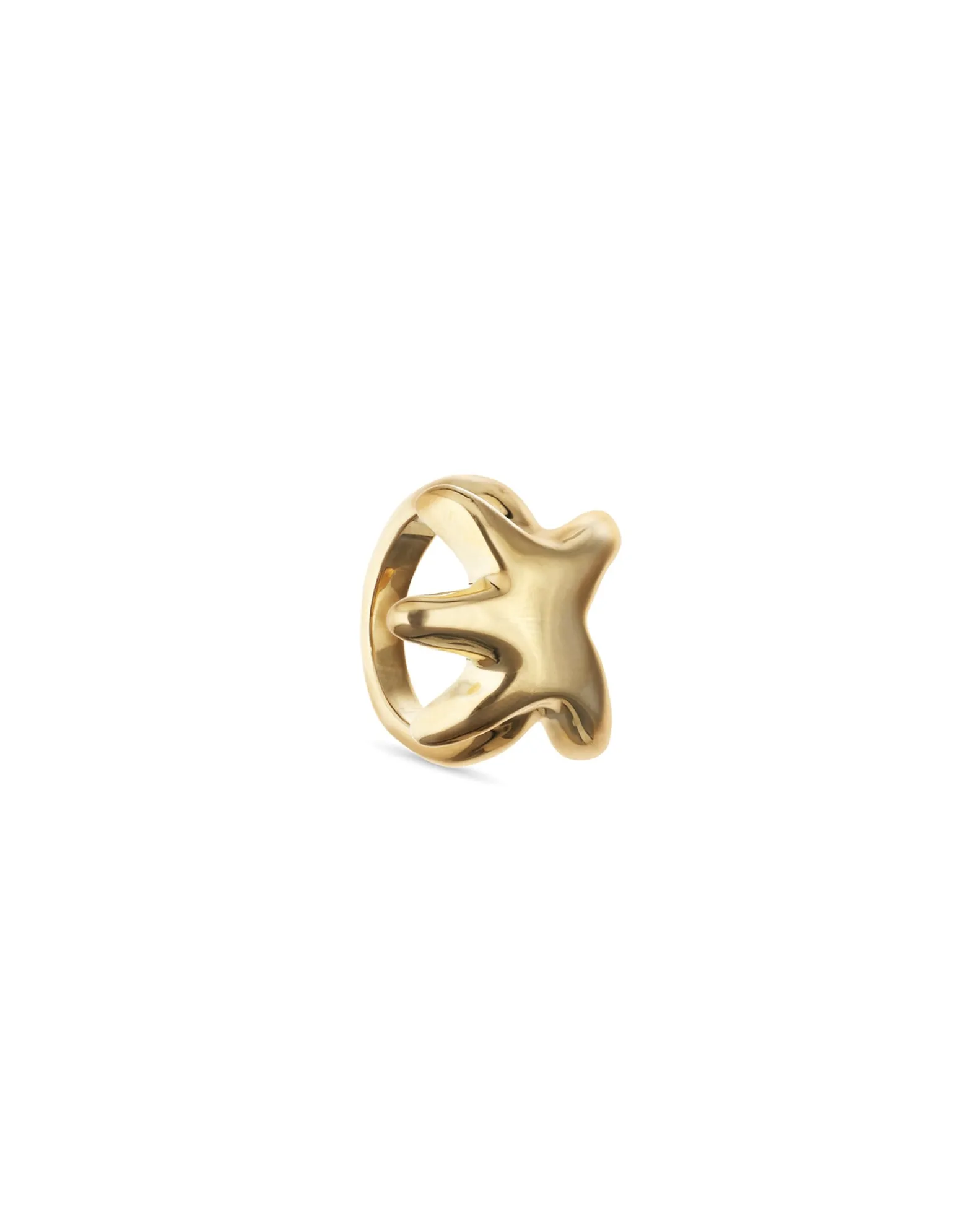 Anillo bañado en oro con estrella de mar