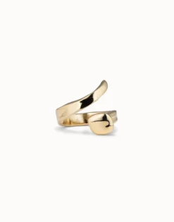 Anillo bañado en oro con tres formas orgánicas para mujer