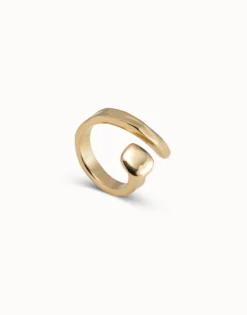 Anillo bañado en oro con tres formas orgánicas para mujer