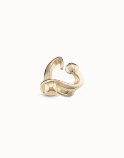 Anillo bañado en oro de 18k abierto diseño corazón clavado
