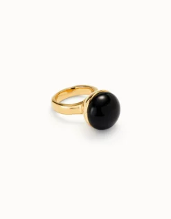 Anillo bañado en oro 18k con cristal de murano