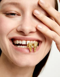 Anillo bañado en oro 18k con forma de alas