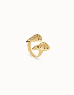 Anillo bañado en oro 18k con forma de alas