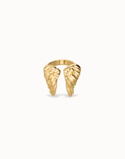 Anillo bañado en oro 18k con forma de alas