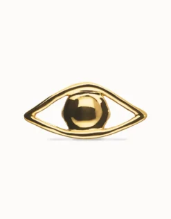 Anillo bañado en oro 18k con forma de ojo grande