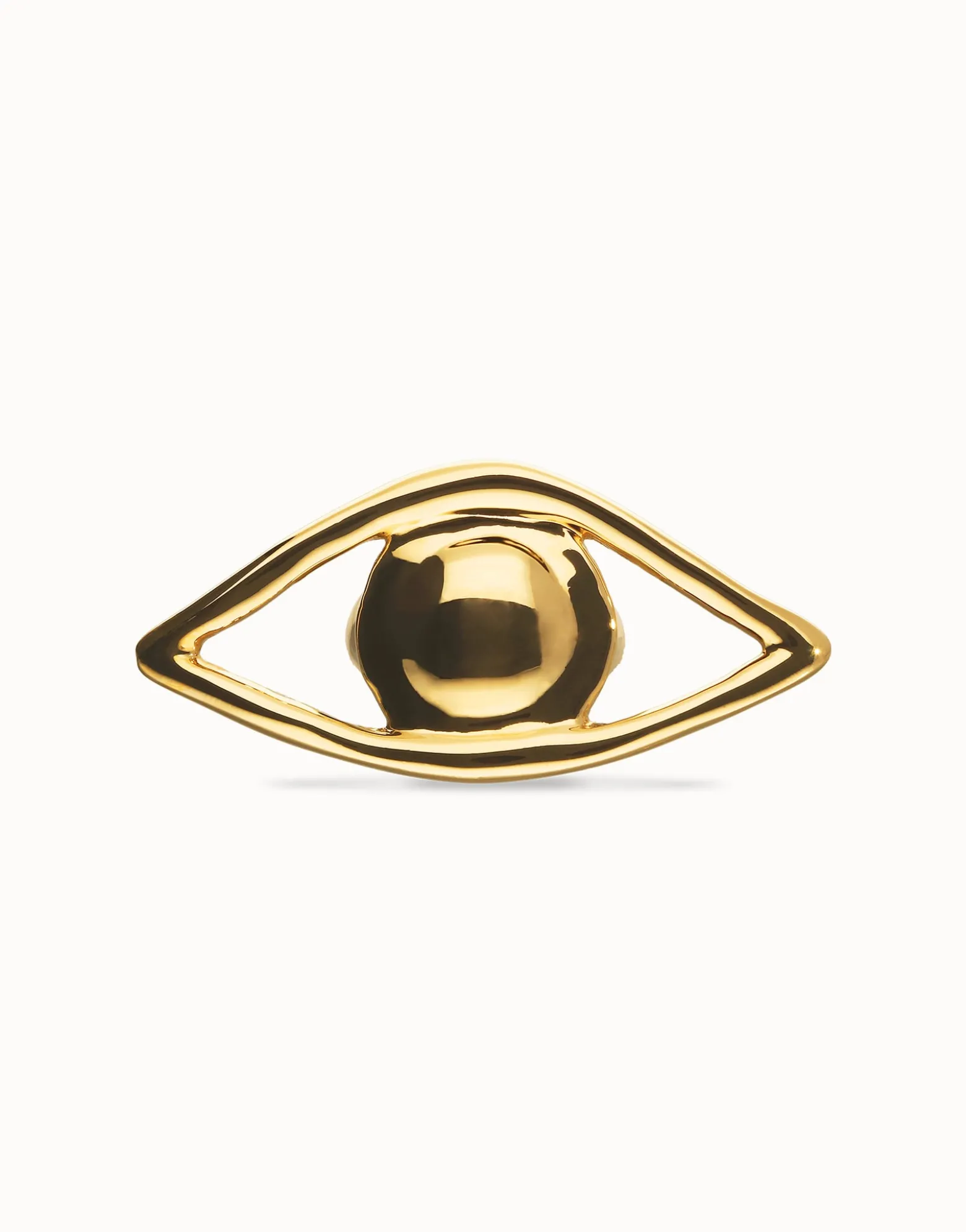 Anillo bañado en oro 18k con forma de ojo grande