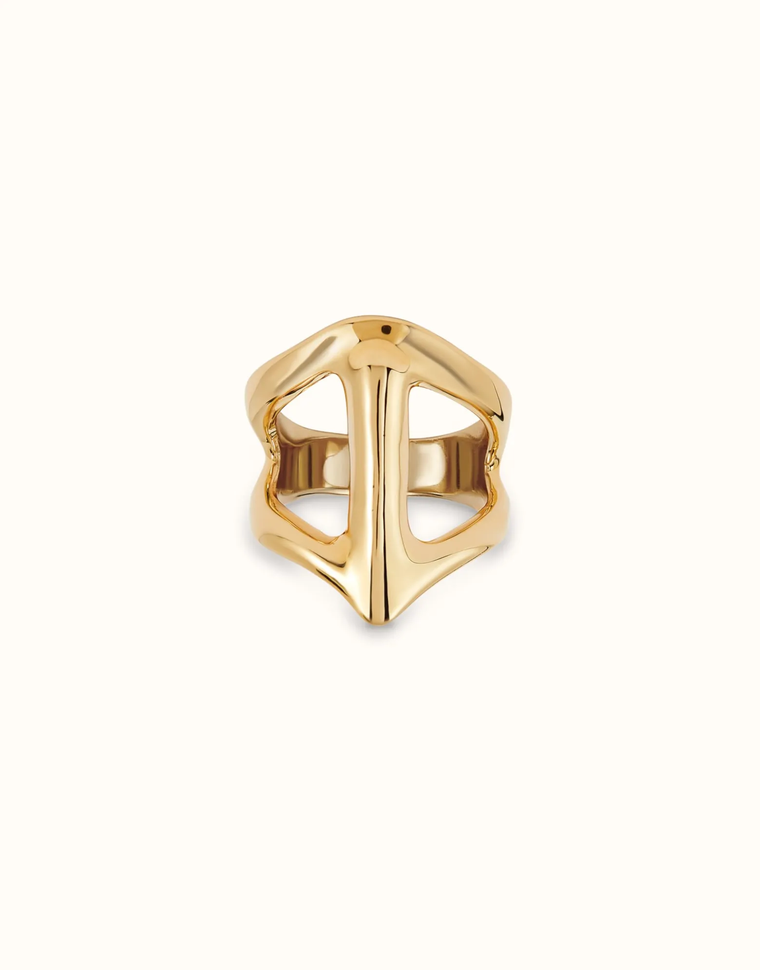 Anillo bañado en oro 18K con forma de mantarraya