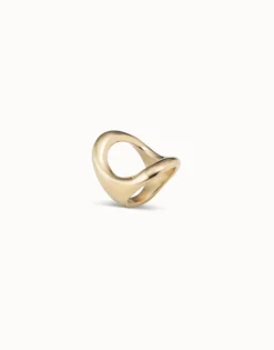 Anillo bañado en oro 18k con óvalo central grande