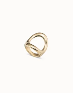 Anillo bañado en oro 18k con óvalo central grande