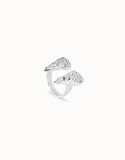 Anillo bañado en plata de ley con forma de alas