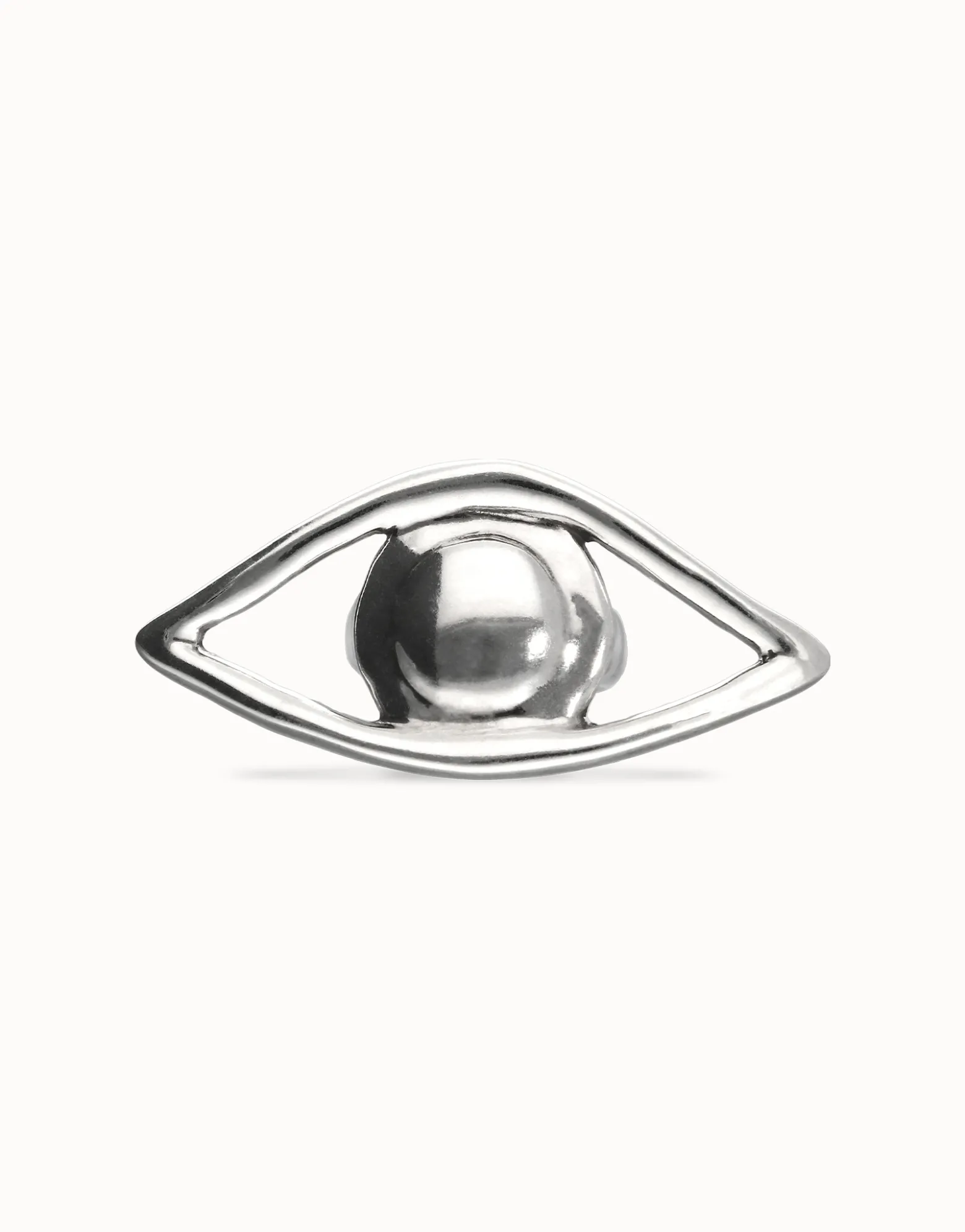 Anillo bañado en plata de ley con forma de ojo grande