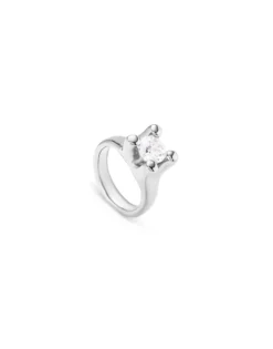 Anillo bañado en plata de ley con circonita blanca mujer