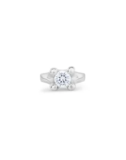 Anillo bañado en plata de ley con circonita blanca mujer