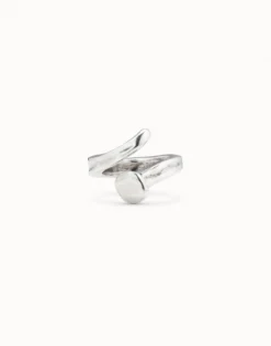 Anillo bañado en plata de ley con tres formas orgánicas mujer