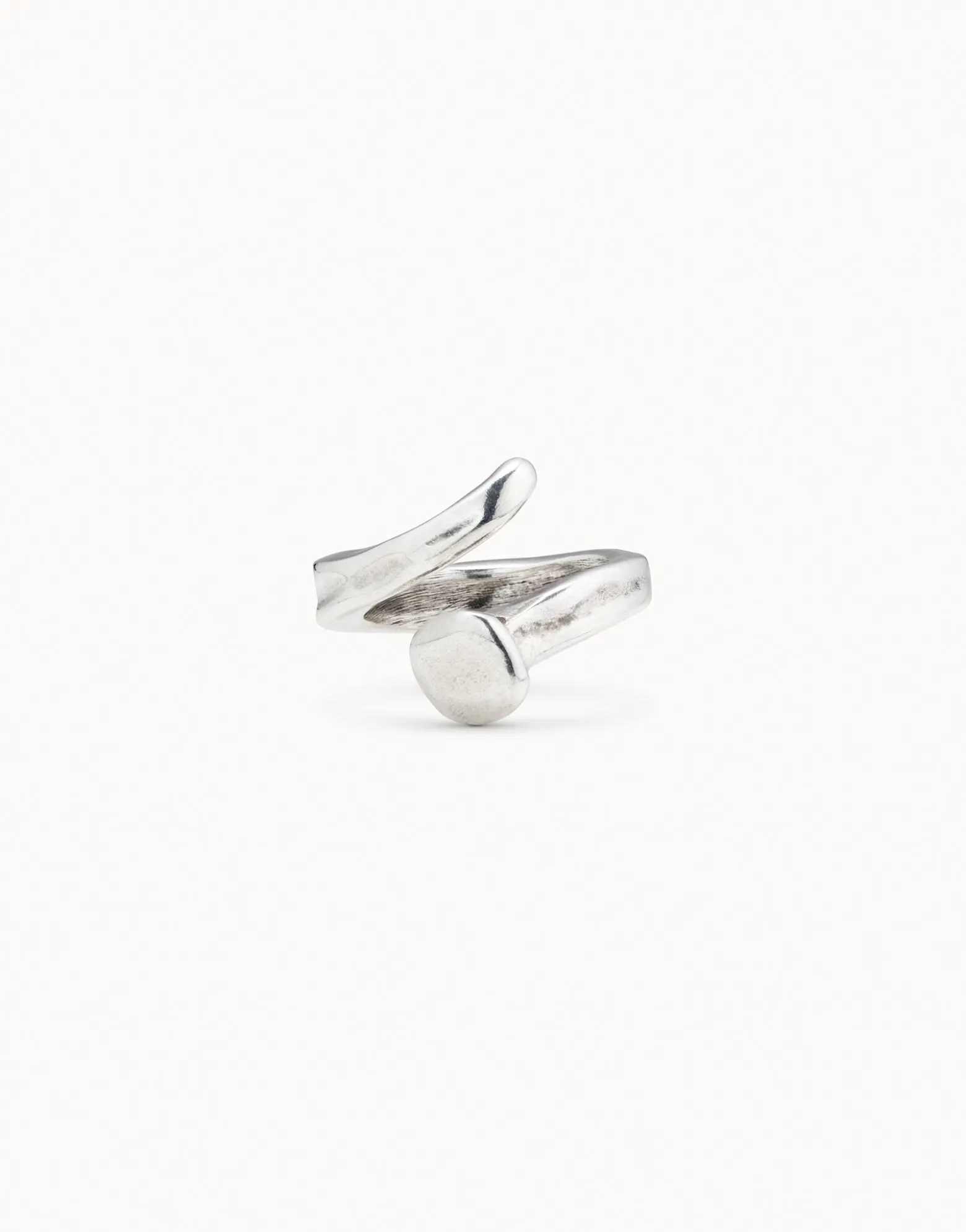 Anillo bañado en plata de ley con tres formas orgánicas mujer
