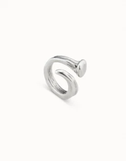 Anillo bañado en plata de ley con tres formas orgánicas mujer