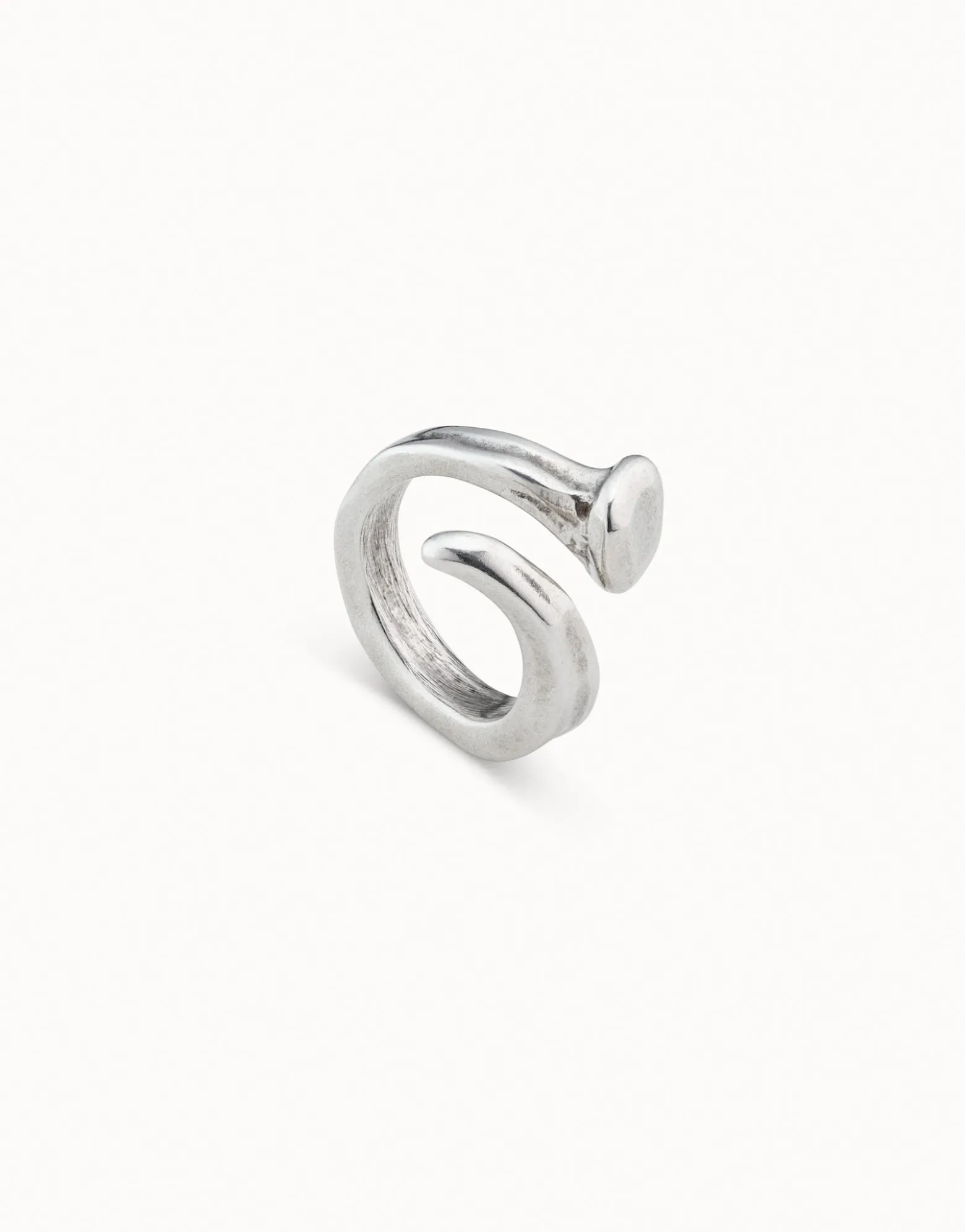 Anillo bañado en plata de ley con tres formas orgánicas mujer