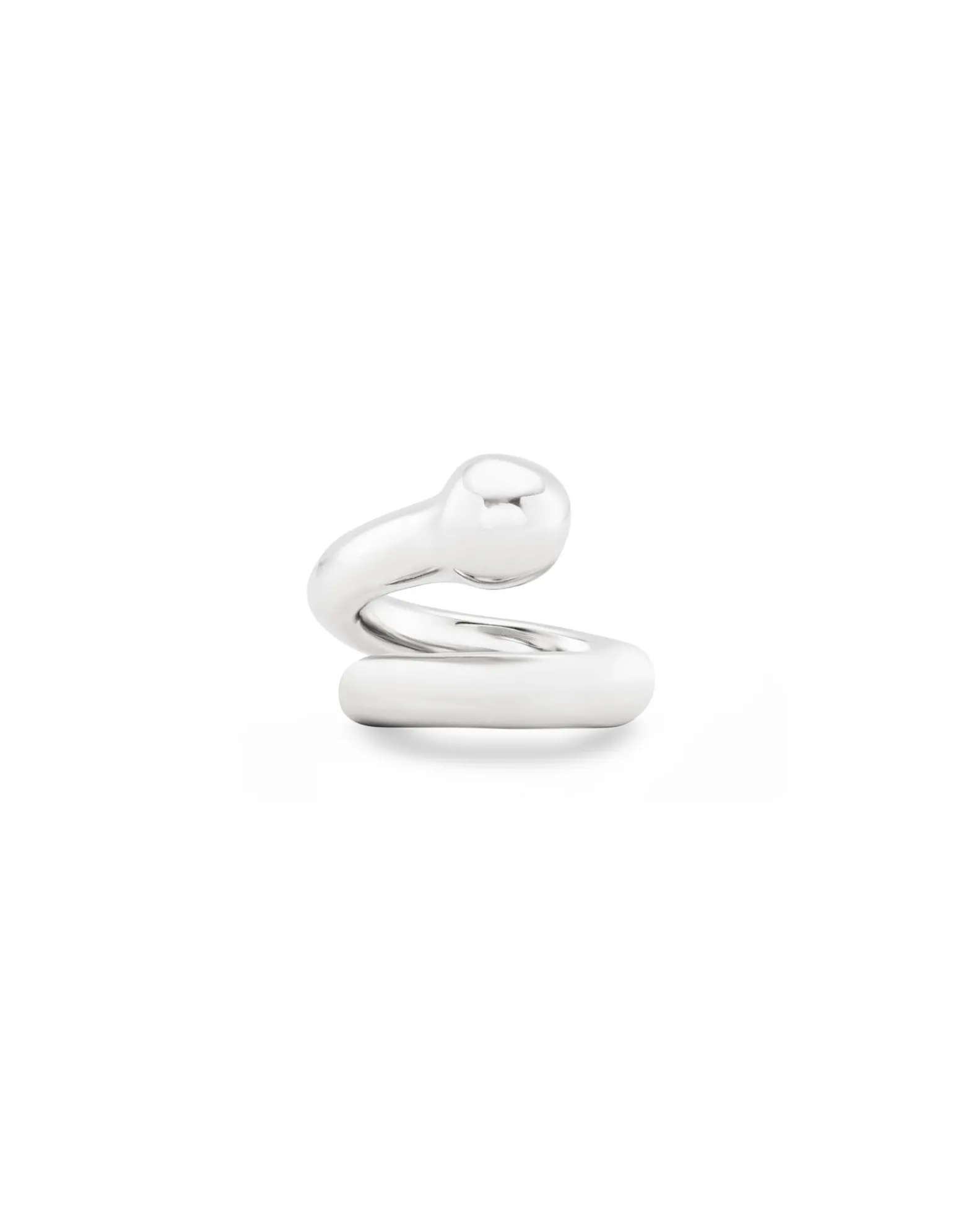 Anillo bañado en plata de ley con diseño abierto y orgánico para mujer