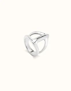 Anillo bañado en plata de ley con forma de mantarraya