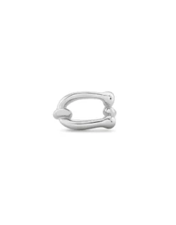Anillo bañado en plata de ley doble aro orgánico mujer