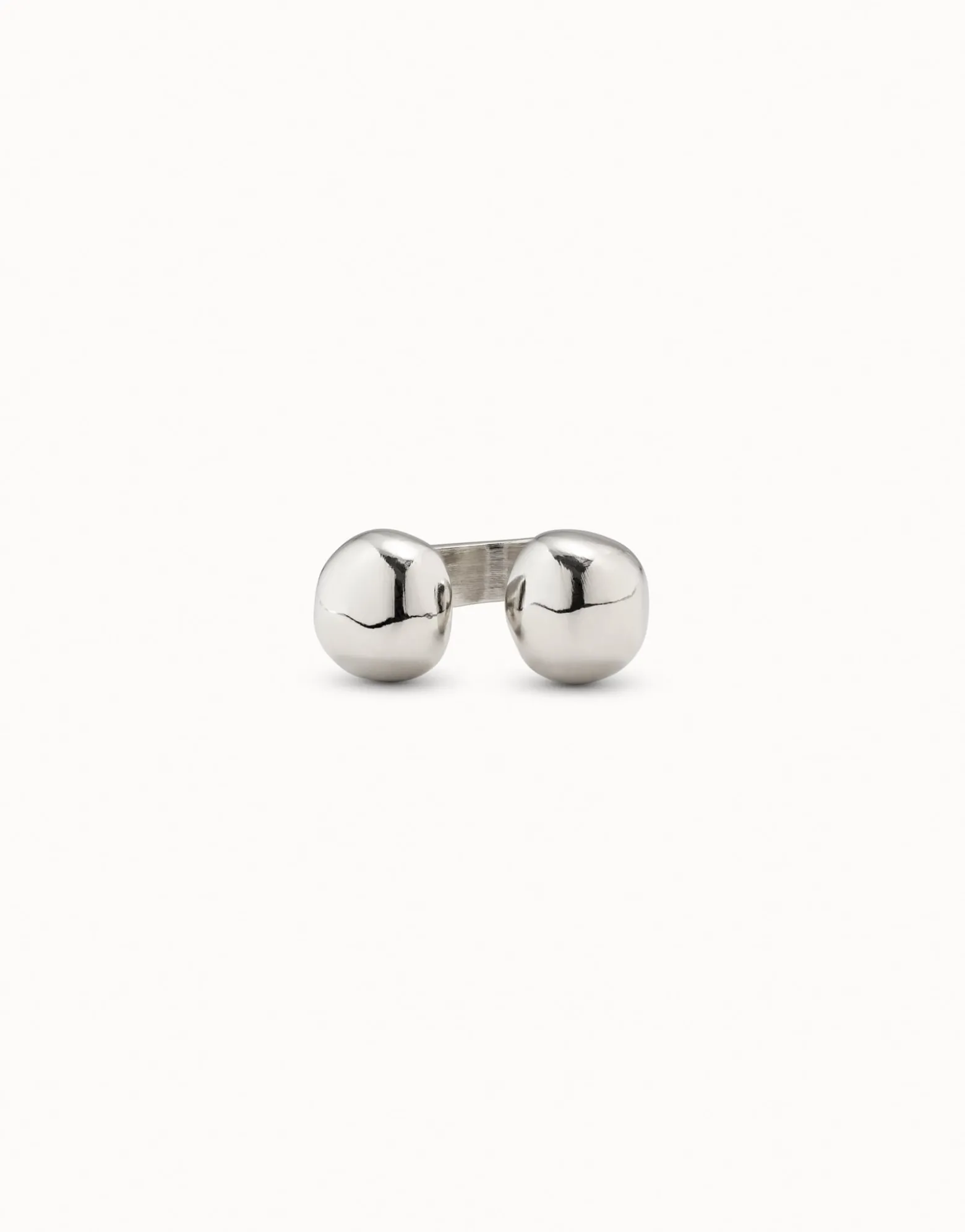 Anillo bolas bañado en plata de ley