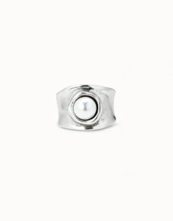 Anillo con cristal bañado en plata de ley