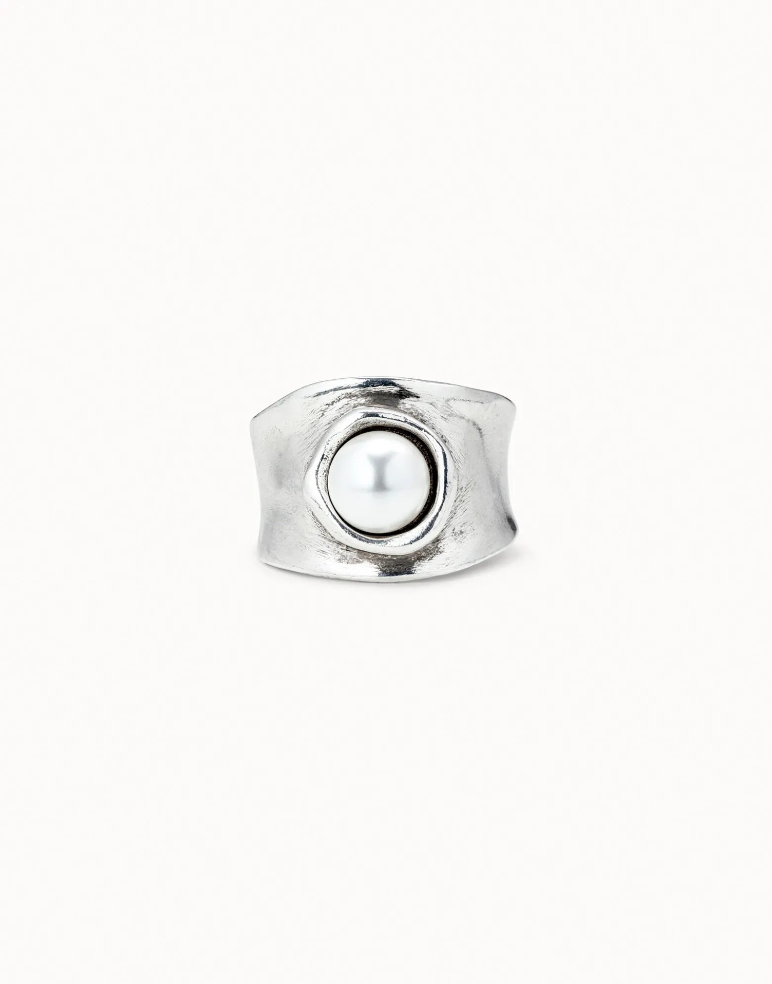 Anillo con cristal bañado en plata de ley