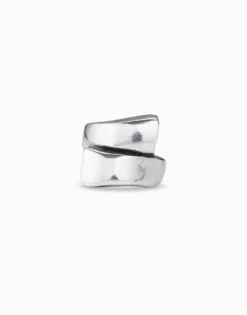 Anillo en espiral bañado en plata de ley
