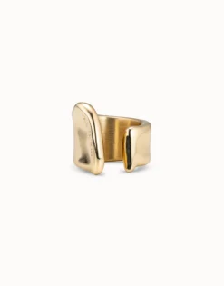 Anillo hendidura bañado oro de 18k