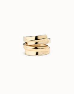 Anillo irregular bañado en oro de 18k
