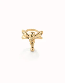 Anillo libélula bañado en oro 18k