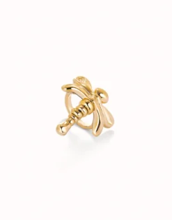 Anillo libélula bañado en oro 18k