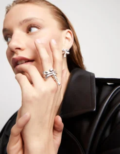 Anillo libélula bañado en plata de ley
