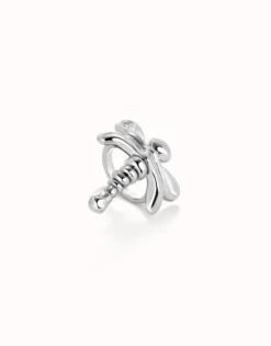 Anillo libélula bañado en plata de ley