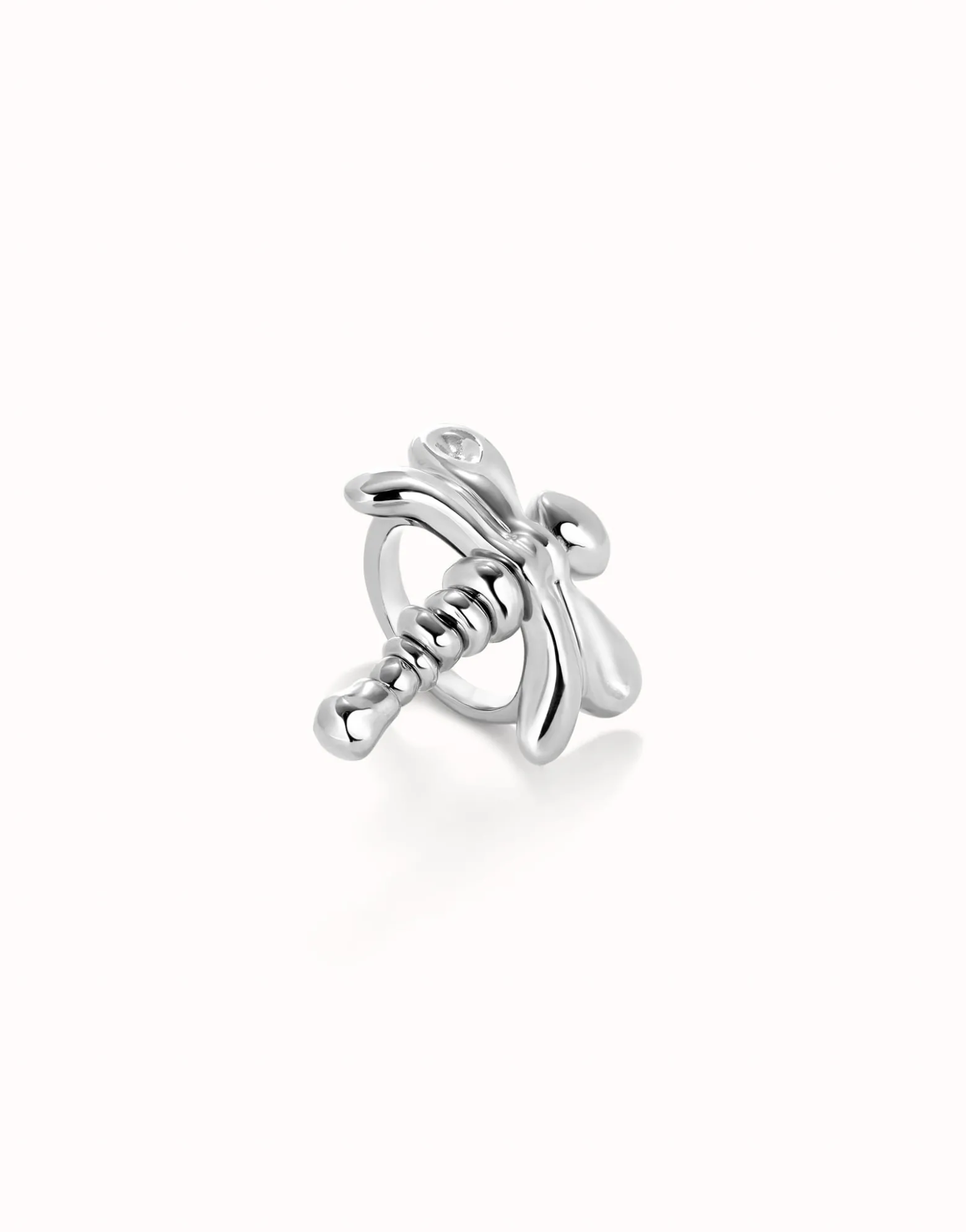Anillo libélula bañado en plata de ley
