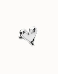 Anillo maxi bañado en plata de ley con forma de corazón