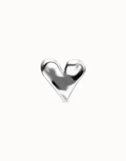 Anillo maxi bañado en plata de ley con forma de corazón