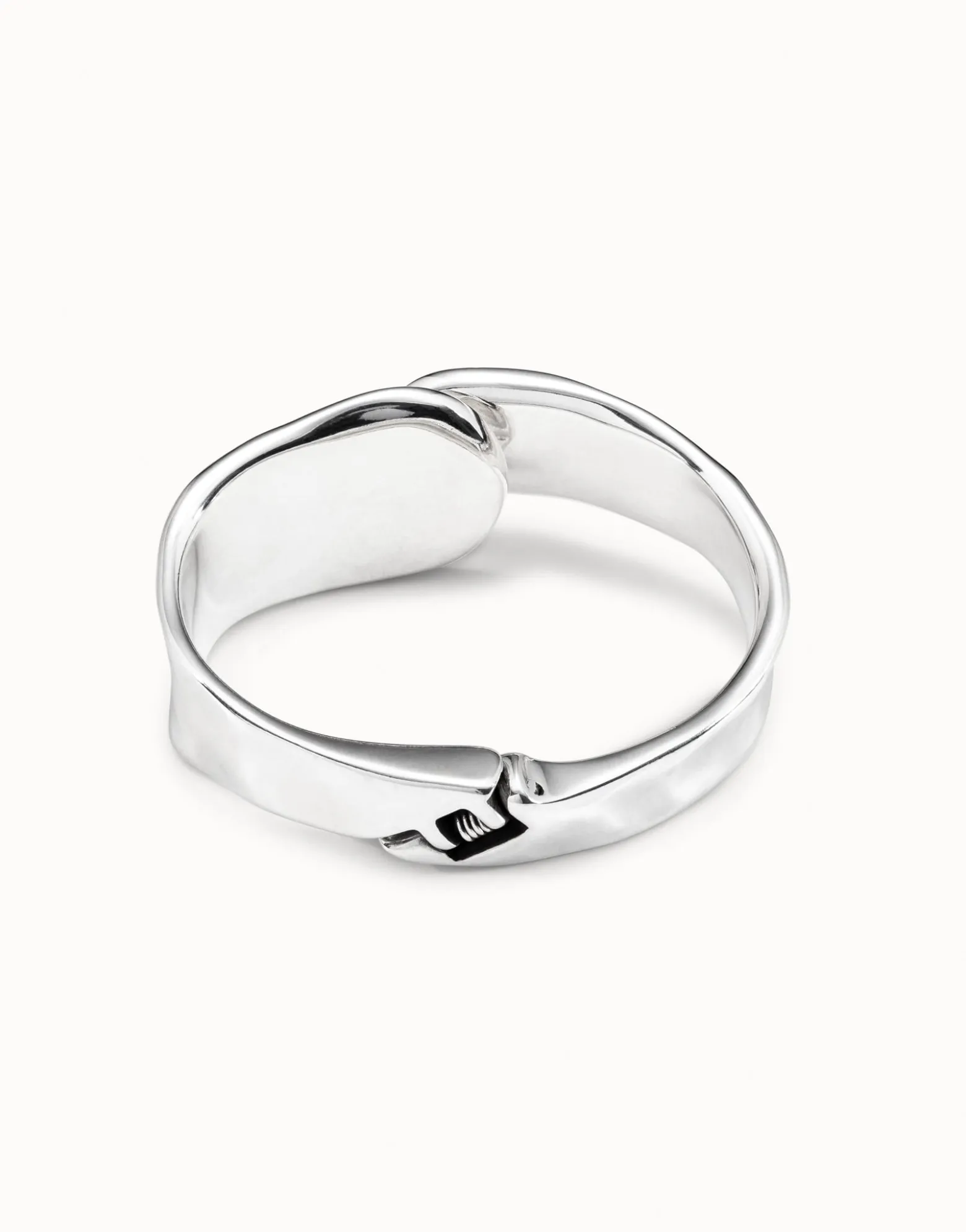 Brazalete bañado en plata de ley de estilo minimalista mujer