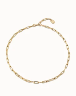 Cadena corta bañado en oro de 18k