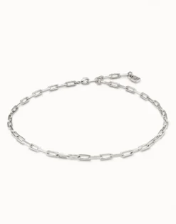 Cadena corta bañado en plata de ley