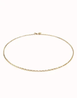Cadena eslabones corta bañada en oro de 18k
