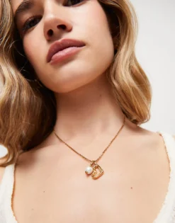 Cadena eslabones corta bañada en oro de 18k