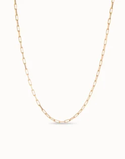 Cadena larga bañada en oro de 18k