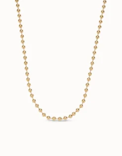 Cadena larga de bolas bañada en oro 18k.