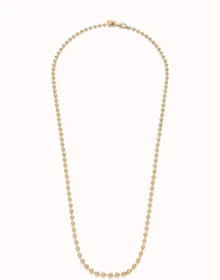 Cadena larga de bolas bañada en oro 18k.