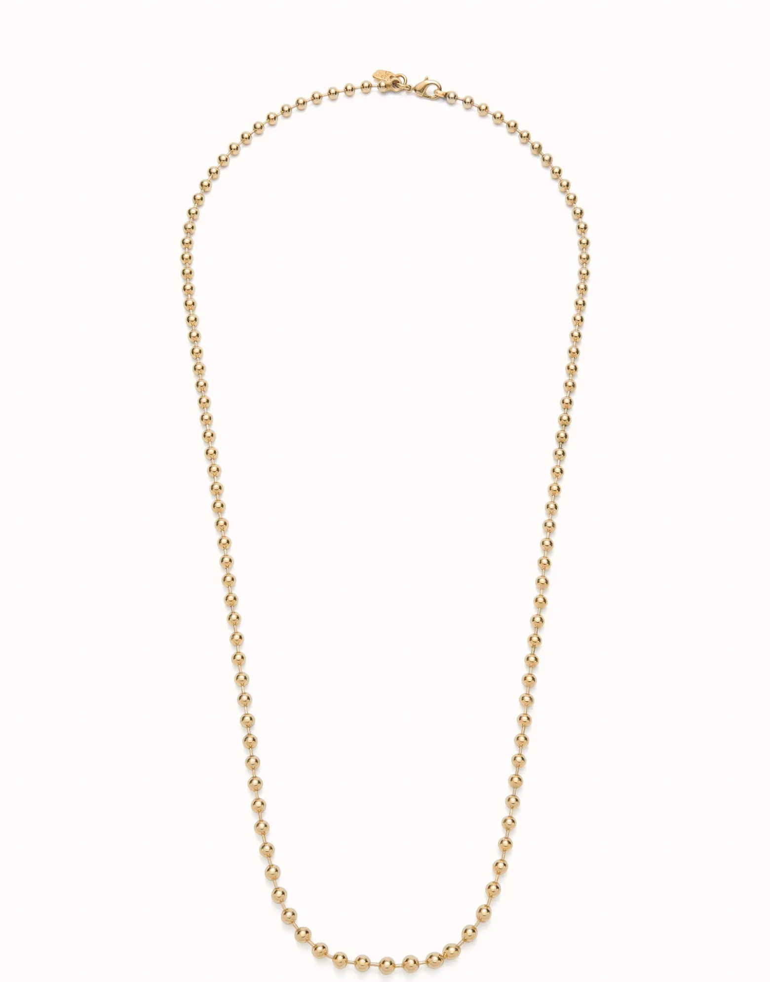 Cadena larga de bolas bañada en oro 18k.