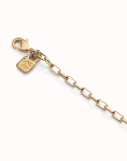 Cadena larga de eslabón bañada en oro 18k.