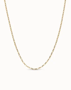 Cadena larga de eslabón bañada en oro 18k.