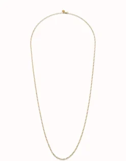 Cadena larga de eslabón bañada en oro 18k.